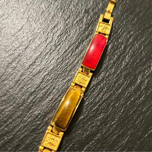 Gemstone Magnetic Chinese Characters Bracelet Marked 316L S.Steel - Picture 5 of 13